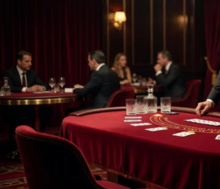 Aksamitny stół blackjack podczas eleganckiego wydarzenia